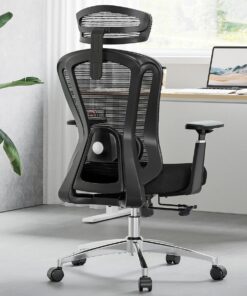 Farini Silla de Oficina ergonómica, Silla de Malla para Oficina en casa con Soporte Lumbar, reposabrazos 3D y reposacabezas Ajustable, Silla de Escritorio de computadora con Respaldo Alto para