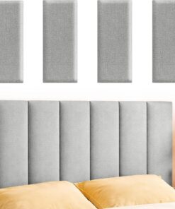 Juego de 4 almohadillas de pared autoadhesivas de 40 x 20 cm, cojines acolchados de pared como cabecero y protección contra impactos, paneles de pared suaves para cama, habitación