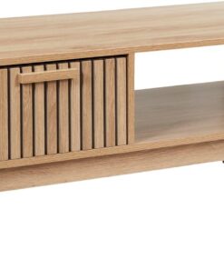 HOME DECO FACTORY - HD0089 Mesa de Centro de Madera con Cajón y Compartimento de Almacenamiento - Diseñada para Salón o Comedor - Diseño Moderno - Dimensiones 100x43x50 cm - Color Marrón
