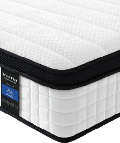 Inofia Colchón de muelles de espuma viscoelástica King de 10.6 pulgadas, colchón de muelles de 5 pies con innovadora espuma viscoelástica y tela de punto suave, The Elegant Collection