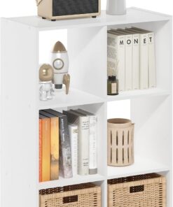 Furinno PELLI Estantería 7.6 X 5.1 Cm Organizador Cubo 30.5 X 61.2 X 90.9 para Sala Dormitorio Oficina Blanco