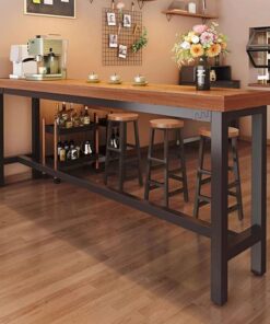 Mesa Alta Bar Mesa Auxiliar Cocina Estrecha Rectangula para Espacios Pequeños Cocina Sala de Estar Comedor(Solo Mesa)(100 * 40 * 105cm)