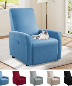 Bocguy Impermeables Fundas para Sillones Relax, Funda para Butaca Reclinable de 1 Plaza, Cubierta Elástica y Ajustable, Protector Impermeable para Sofá Individual (Blue)