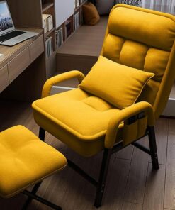 Sillón reclinable moderno amarillo con reposapiés para sala de estar, sala de TV o dormitorio