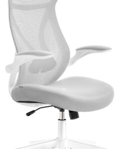 SONGMICS Silla de Oficina Giratoria, Respaldo Ergonómico, Gris | Silla de Escritorio con Altura Ajustable, Reposabrazos Abatibles, Reposacabezas, Carga de 150 kg, Gris Paloma OBN088GD01