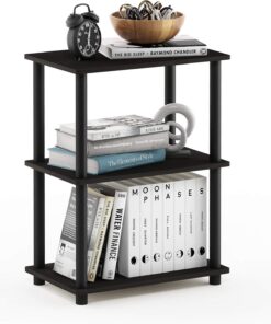 Furinno Turn-N-Tube Sin Herramienta Estante De Almacenamiento De 3 Niveles, Espresso / Negro