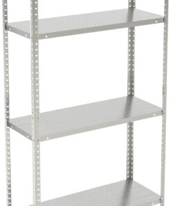 Relaxdays Estantería Metálica, 4 Baldas, 160 kg, Cargas Pesadas, Sótano, Acero Galvanizado, 150 x 75 x 30 cm, Plateado