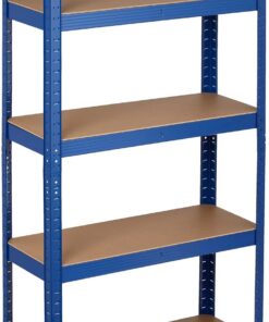 Relaxdays Estantería Carga Pesada, 150 x 75 x 30 cm, 875 kg, 5 Baldas, Montaje de Encaje, Sótano y Garaje, Acero, Azul