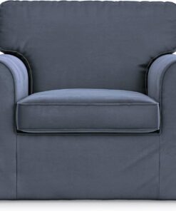 Masters of Covers Funda de sillón Ektorp, Premium Azul Medianoche | Compatible con sillón Ektorp 104 x 88 x 88 cm. Solo funda, sillón no incluido. Terciopelo premium.