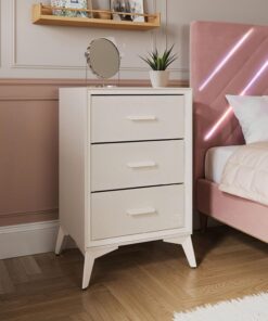 X-Rocker XR Living Florence - Cómoda de lona con 3 cajones, mueble de almacenamiento lateral con 3 cajones de tela para niños, adolescentes y adultos, ideal para sala de estar, dormitorio, armario