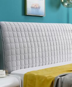 Funda para Cabecero Elástica Terciopelo Funda para Cabecera de Cama, Funda de Cabecera Acolchada Gruesa, Cubierta de Cabecera Antipolvo para Cabecero de Dormitorio
