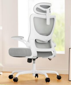 Marsail Silla Escritorio Ergonomica: Silla Oficina de Computadora con Respaldo Alto de Malla y Soporte Lumbar Ajustable Silla Giratoria para Tareas Trabajo con Ruedas, Reposabrazos 3D y Reposacabezas