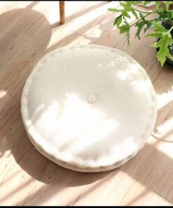 Cojín redondo beige para sillón, sofá, suelo, grande, 40 x 40 cm, ideal para el hogar, comedor, oficina, viajes, apoyo cómodo y decoración elegante