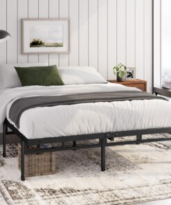 Zinus Justin - Cama de 160 x 200 cm, 36 cm de Altura con Almacenamiento bajo la Cama, Cama de Plataforma de Metal, Color Negro