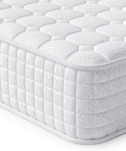 Vesgantti Colchón de 24 cm de Altura, H3, 80 x 200, Resistencia Media, 7 Zonas, colchón ortopédico de muelles ensacados con Certificado Öko-Tex (Blanco, Parte Superior Ajustada)