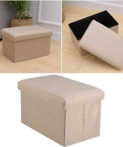 ULTECHNOVO Caja de Almacenamiento para Banco de Cambio de Zapatos Otomana de Almacenamiento con Tapa para Sala de Estar y Dormitorio de Tela