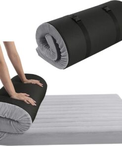 MeMoreCool Roll Up Floor Mattress, Portable Futon Mattress, High Density Foam Foldable Mattress with Travel Bag, Floor Lounger Sleep Mat Guest Bed Soft Folding Mattress for Travel, Car Tent