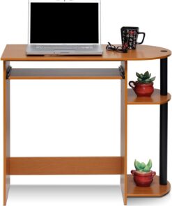 Furinno Simplistic - Escritorio para Juegos de 80 cm de Ancho con Bandeja para Teclado, Escritorio para computadora con Bordes Redondeados, Escritorio de Oficina, para Oficina en casa, Dormitorio