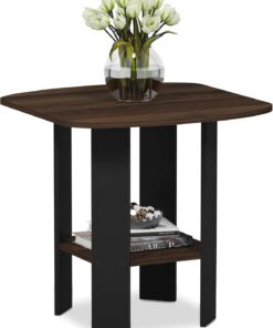 Furinno Mesa Auxiliar Marrón/Negro (Nogal Columbia/Negro) Individualmente