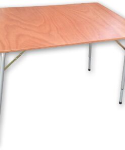 Castelmerlino Mesa de extensión de mesa en madera contrachapada marina 120x80 cm, patas telescópicas 65-87 cm