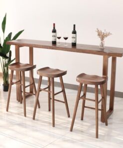Barra mesa de comedor industrial de madera maciza,moderna Mesa de bar terraza rectangular,barra al aire libre mesas altas de bar con pies antideslizantes,Mesa de cóctel para bar en casa,Sin taburete(1