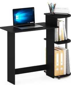 Furinno Compact Escritorio, Madera, Negro/Gris, Talla única