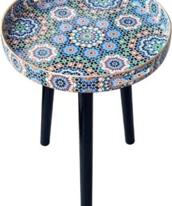 Mesas auxiliares redondas para interiores con 3 patas de madera desmontables, mesa de bandeja versátil, perfecta para mesa redonda de café, té y tiempo de relajación de Navidad de 17.7