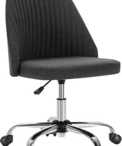 Sweetcrispy Silla de Oficina sin Brazos, Bonita Silla de Escritorio, Tela Moderna, sillas de Escritorio para Oficina en casa con Ruedas Ajustables giratorias para computadora para Espacios pequeños