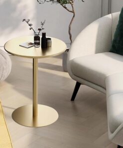 Genérico Mesa de bistró Mesa Redonda Dorada, Mesa de Bar para Espacios pequeños, Mesa Auxiliar para sofá, mesas auxiliares para Sala de Estar, Exteriores, Oficina, mostrador, mesas de Pub bistró con