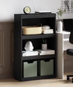 Furinno Jaya - Estantería Moderna de 3 Niveles con Estante Ajustable, estantería con Estante Abierto, 9.5 x 24.5 x 40.3 Pulgadas, para organización y Almacenamiento, para Sala de Estar, Dormitorio