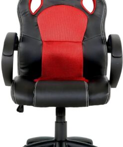 Silla de Estudio Juvenil Tipo Gaming con Asiento Mixto símil Piel-Textil y Base de Nylon. Medidas: 71cm x 64,50cm x 118-127.5cm.