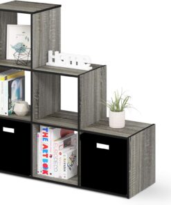 Furinno Pelli Armario de Almacenamiento Cúbico, 3-2-1, Roble Francés