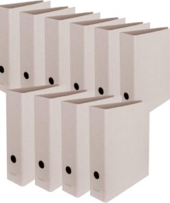FALKEN Pure Raw - Archivador vegano (10 unidades, 8 cm de ancho, DIN A4, color gris natural, purista, ecológico, ecológico, carpeta de oficina Briefordner, 22001576