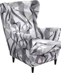 Funda para Sillas de Orejas Fundas de sillón Orejero elástica Funda Cojín Independiente Funda para Sillón Lavable Moderno Universal Patrón ​Impreso Fundas Decorativas para Sillones