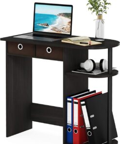 Furinno Go Green Escritorio De Computadora, Haya, Espresso/Negro/Marrón, Talla única