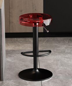 Taburetes de bar giratorios ajustables, taburetes de acrílico con reposapiés, sillas de comedor sin brazos para isla de cocina