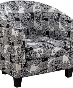Funda de Sillón Chesterfield Tullsta Elástica Funda de Sofa 1 Plaza Tub Chair Funda para Silla Club Blanco o Negro
