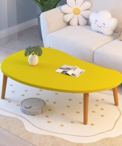 Mesa Centro Baja,Mesita Lateral para Sofa,Mesas Auxiliares de Centro,Mesa de Salón,Mesa de Café,Sofá Sala de Estar Muebles,Mesa de Centro Convertible en Mesa de Comedor de Salón(Elegant yellow,60x40x4