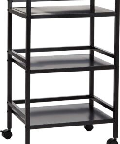 Amazon Basics Carro metálico con 3 niveles, Negro