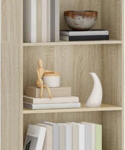 Hzuaneri Librería Estantería 6 Niveles, 24 x 48 x 170cm, Roble | para Salón, Estudio, Oficin, Dormitorio, Estilo Escandinavo, 24 x 48 x 170 cm, Color Roble BC01116X