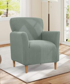 Bocguy Funda de sillón de Alta Elasticidad, 1 Plaza, elástica, Suave, con reposabrazos, Funda de sofá, Funda de sofá, Lavable, Color Verde Claro