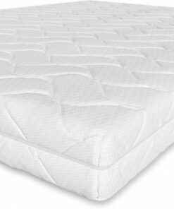 Amazon Basics Colchón de Espuma con 7 Zonas diferenciadas, Firmeza Media (H3), 90 x 200 x 15 cm, Blanco