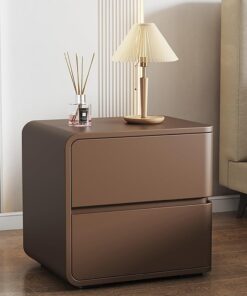 Organizador Almacenamiento Clásica,Muebles de Dormitorio Mesilla de Noche,Mesitas de Noche de Madera,con 2 cajones,para Dormitorio, Sala de Estar, Pasillo. ( Color : Brown , Size : LEFT_40X40X47CM )