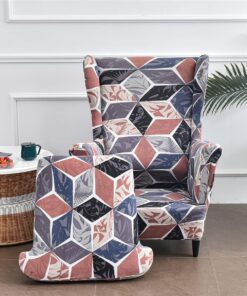 Funda elástica for sillón orejero de 2 Piezas, Funda de sofá de 1 Plaza con Funda de cojín, Lavable y extraíble for Bar, Sala de Estar, Dormitorio, recepción(Fascino Reticolo)