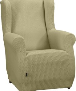Estoralis Sumatra | Funda de Sillon Bielástica | Tejido Súper Elástico C/ 02 Crema | para Sillon Orejero de 70 a 110 cm. | Protector de Calidad | Súper Ajustable