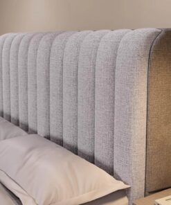 Funda de Cabecera | Protector Acolchado para Cabecero de Cama en Tejido Algodón-Lino, Elástico y Antipolvo | Cubierta Todo Incluido para Medidas 150 160 180 cm de Ancho(Light Gray,180 * 60cm)