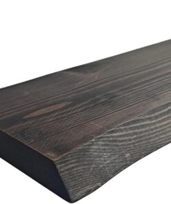 Relaxdays estantería de Pared rústica en Pino Macizo, Borde Natural, 3 x 70 x 22 cm, Negro