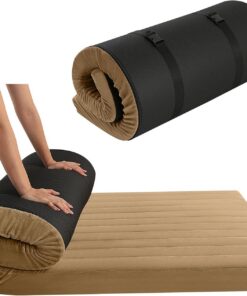 MeMoreCool Roll Up Floor Mattress, Portable Futon Mattress, High Density Foam Foldable Mattress with Travel Bag, Floor Lounger Sleep Mat Guest Bed Soft Folding Mattress for Travel, Car Tent