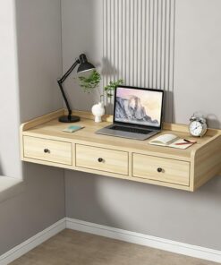 Tocador Flotante Sencillo con cajones, Escritorio de Pared para Ordenador portátil Ideal, tocador suspendido Que también Funciona como mesita de Noche Flotante(Walnut,120cm/47.2in)