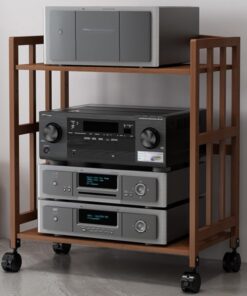 Mueble para TV AV de 2/3 Niveles, Estante de Almacenamiento de Madera para Entretenimiento, Soporte para Altavoces de Torre, Mueble para Contenido, Soporte de Esquina para Reproductor de CD,